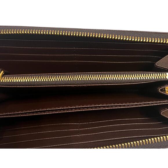 Prada Bruciato Brown Saffiano Leather Zip Around Continental - Picture 4 of 8